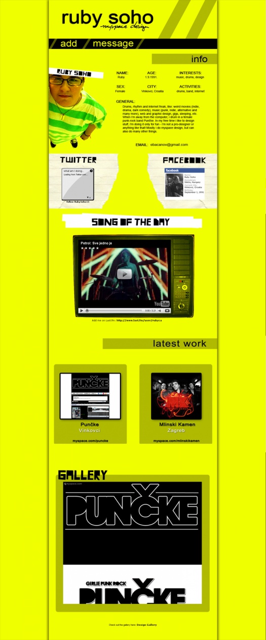 RubySoho - Myspace dizajn - rubysoho
